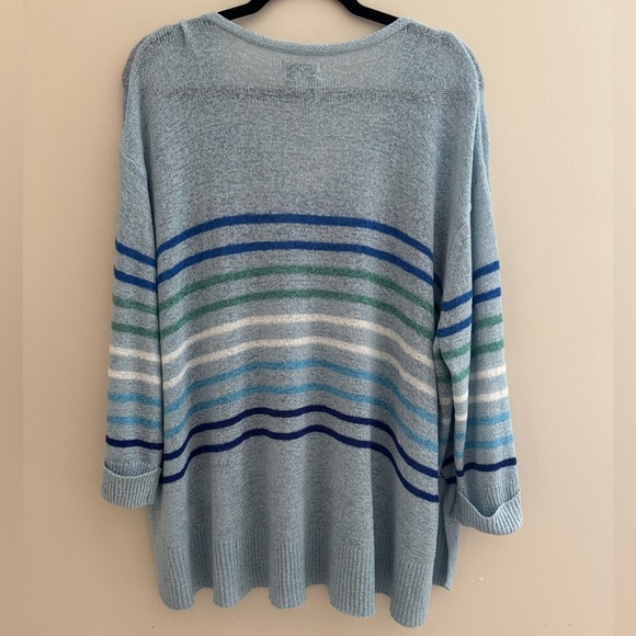 Mud Pie Women’s Antoni Sweater NWT One Size Blue Multicolor Stripes - Picture 2 of 6